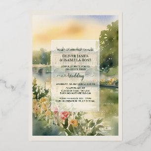 Con Relieve Metalizado Invitación de boda personalizada de Cliveden House