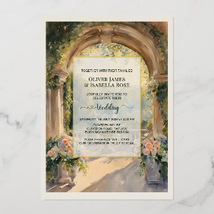 Con Relieve Metalizado Invitación de boda personalizada de Cliveden House