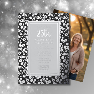 Con Relieve Metalizado Invitación de Bodas de Plata por 25 Aniversario de