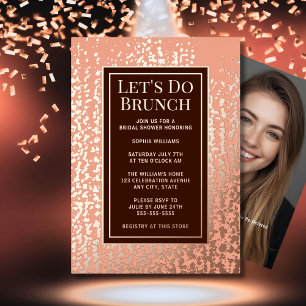 Con Relieve Metalizado Invitación de Brunch Boda Cumpleaños Bebé Personal