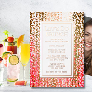 Con Relieve Metalizado Invitación de Brunch Boda Cumpleaños Bebé Personal