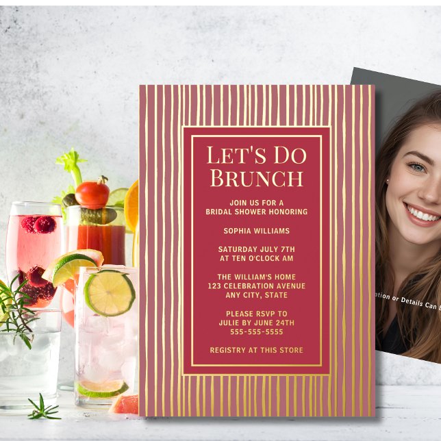 Con Relieve Metalizado Invitación de Brunch Fiesta de Despedida de Solter (Subido por el creador)