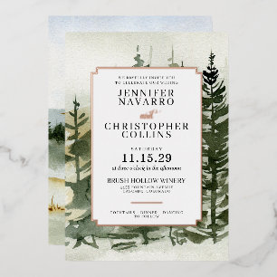 Con Relieve Metalizado Invitación de casamiento al aire libre