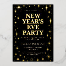 Invitación de celebración de Nochevieja elegante c