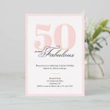 Invitación de cumpleaños 50 y fabuloso 50