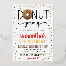 Invitación de cumpleaños de donut de Navidad para