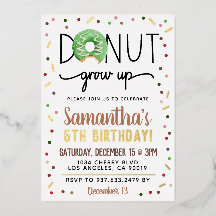 Invitación de cumpleaños de donut de Navidad para