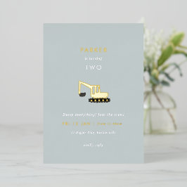 Con Relieve Metalizado Invitación de cumpleaños de Fiesta de construcción