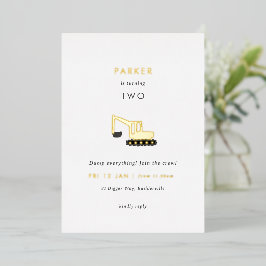 Con Relieve Metalizado Invitación de cumpleaños de Fiesta de construcción