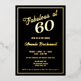 Con Relieve Metalizado Invitación de cumpleaños de papel de aluminio Fabu
