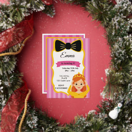 Con Relieve Metalizado Invitación de cumpleaños de Princesa Rosa | zazzle