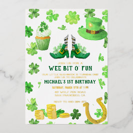 Con Relieve Metalizado Invitación de cumpleaños para la fiesta del Día de