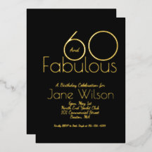  Invitación de cumpleaños sesenta y fabuloso Chic 