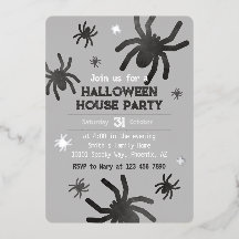 Invitación de fiesta de Halloween de araña espeluz