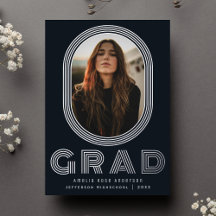 Invitación de foto de graduación retro de estilo a