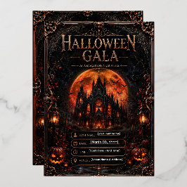 Con Relieve Metalizado Invitación de gala de Halloween editable | Gótico