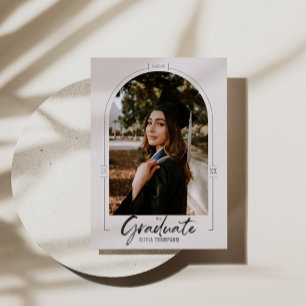 Con Relieve Metalizado Invitación de graduación de arco Invitación a Reli