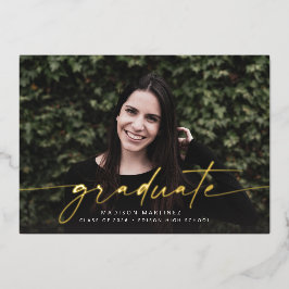 Con Relieve Metalizado Invitación de Graduación de Guión de Graduado de R