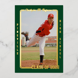 Con Relieve Metalizado Invitación de graduación de la Selva Verde Deporti