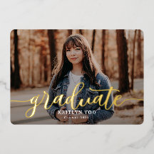 Invitación de Graduación de Papel de Estaño de Sab