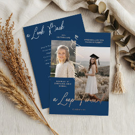 Con Relieve Metalizado Invitación de graduación entonces y ahora de Colla