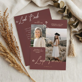 Con Relieve Metalizado Invitación de graduación entonces y ahora de Colla