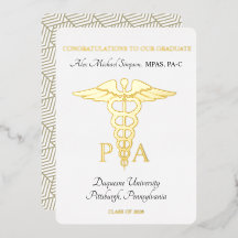 Invitación de graduación para asistente médico de