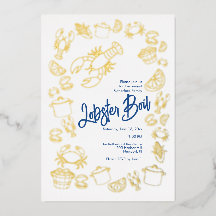Invitación de Hervido de Langosta Costera en Papel