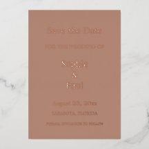 Invitación de hoja de aluminio para guardar la fec