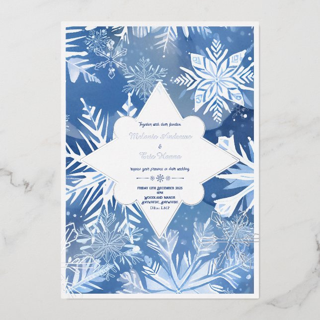 Con Relieve Metalizado Invitación de Hoja de Estaño (Anverso)