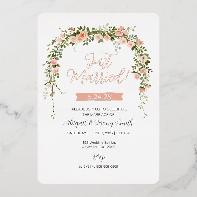 Con Relieve Metalizado Invitación de Hojalata (Anverso)