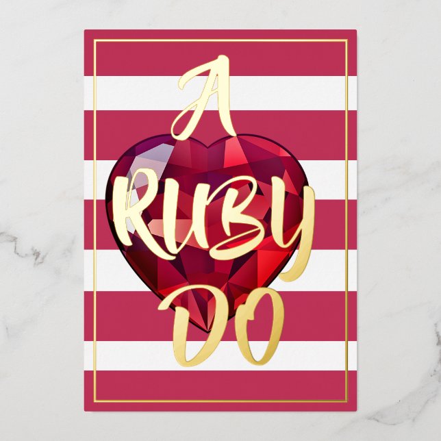 Con Relieve Metalizado Invitación de lámina metálica (Anverso)