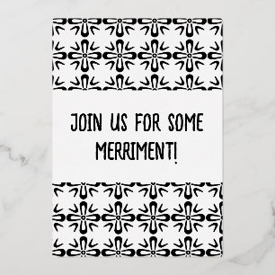 Con Relieve Metalizado Invitación de papel de aluminio