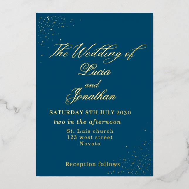 Con Relieve Metalizado Invitación de papel de aluminio (Anverso)