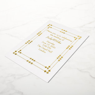Con Relieve Metalizado Invitación de papel de aluminio Art Déco elegante 