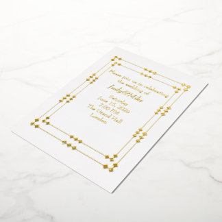 Con Relieve Metalizado Invitación de papel de aluminio Art Déco elegante