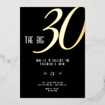Invitación de papel de aluminio Cumpleaños 30 pers