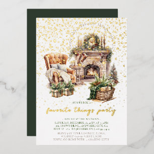 Con Relieve Metalizado Invitación de papel de aluminio de cosas favoritas
