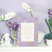 Invitación de papel de aluminio de lavanda para la