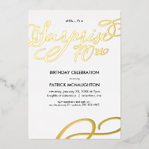 Con Relieve Metalizado Invitación de papel de aluminio dorado para fiesta