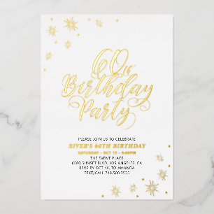 Con Relieve Metalizado Invitación de papel de aluminio dorado para fiesta