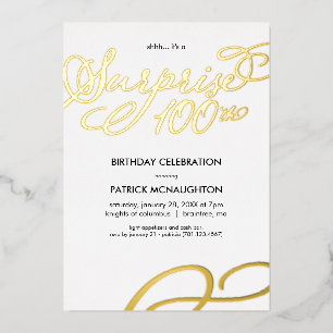 Con Relieve Metalizado Invitación de papel de aluminio dorado para fiesta