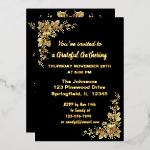 Con Relieve Metalizado Invitación de papel de aluminio elegante de oro pa