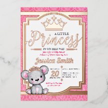 Invitación de papel de aluminio para baby shower d