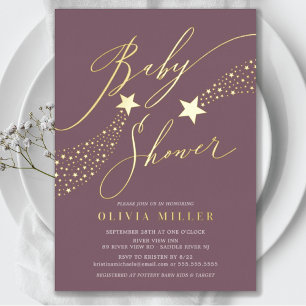 Con Relieve Metalizado Invitación de papel de aluminio para baby shower d