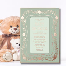 Invitación de papel de aluminio para baby shower f