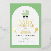 Invitación de papel de aluminio para baby shower m