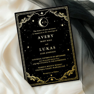 Con Relieve Metalizado Invitación de papel de aluminio para boda celestia