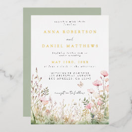 Con Relieve Metalizado Invitación de papel de aluminio para boda de marip