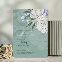 Invitación de papel de aluminio para boda de peoní